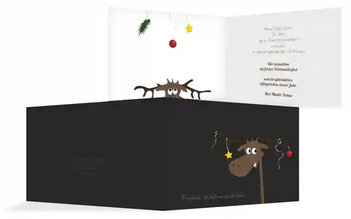 Weihnachts Grußkarte geschäftlich Elch