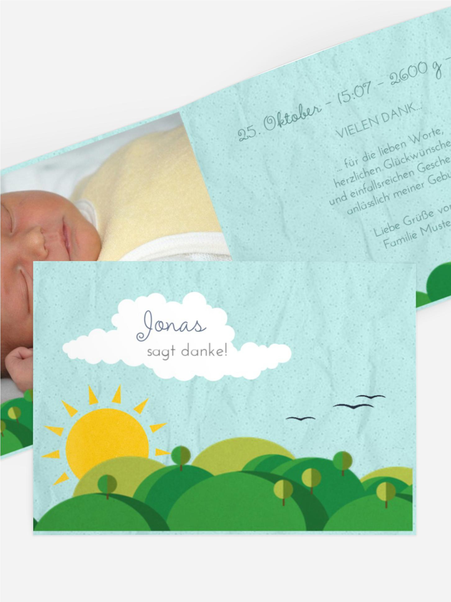 Geburt Dankeskarte Sommerlandschaft Geburt Dankeskarte Sommerlandschaft