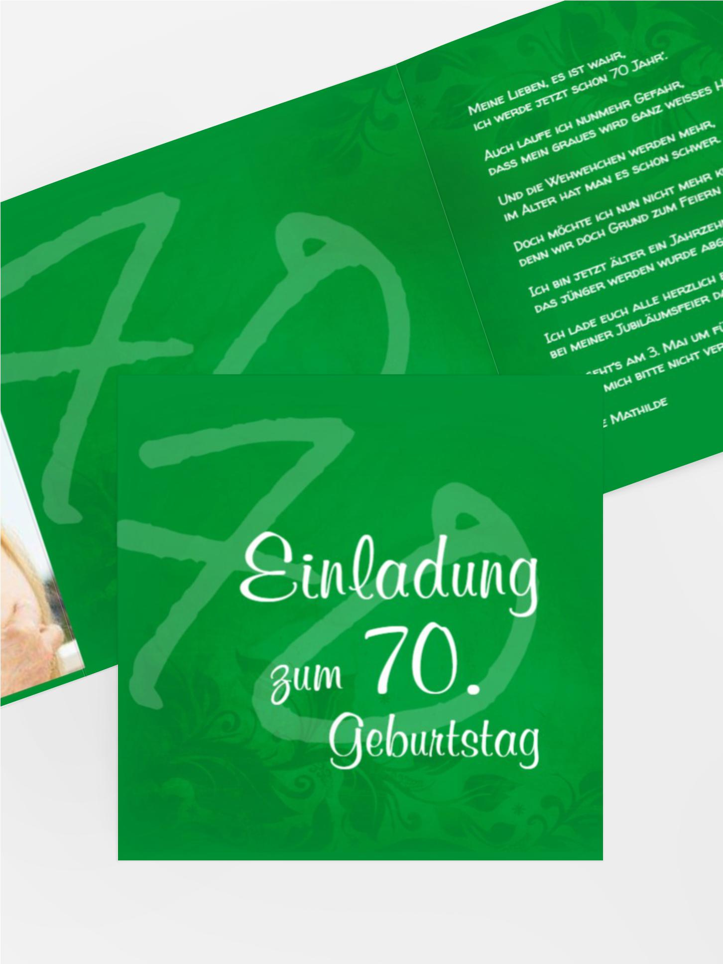 Geburtstagseinladung floral verspielt 70 Foto