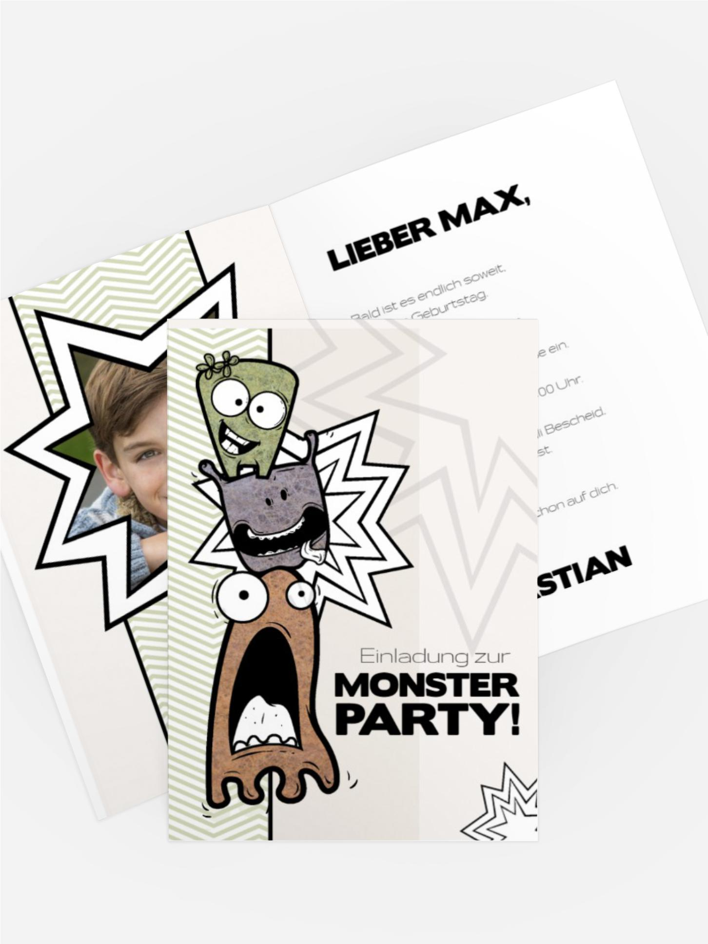 Geburtstagseinladung Monsterturm