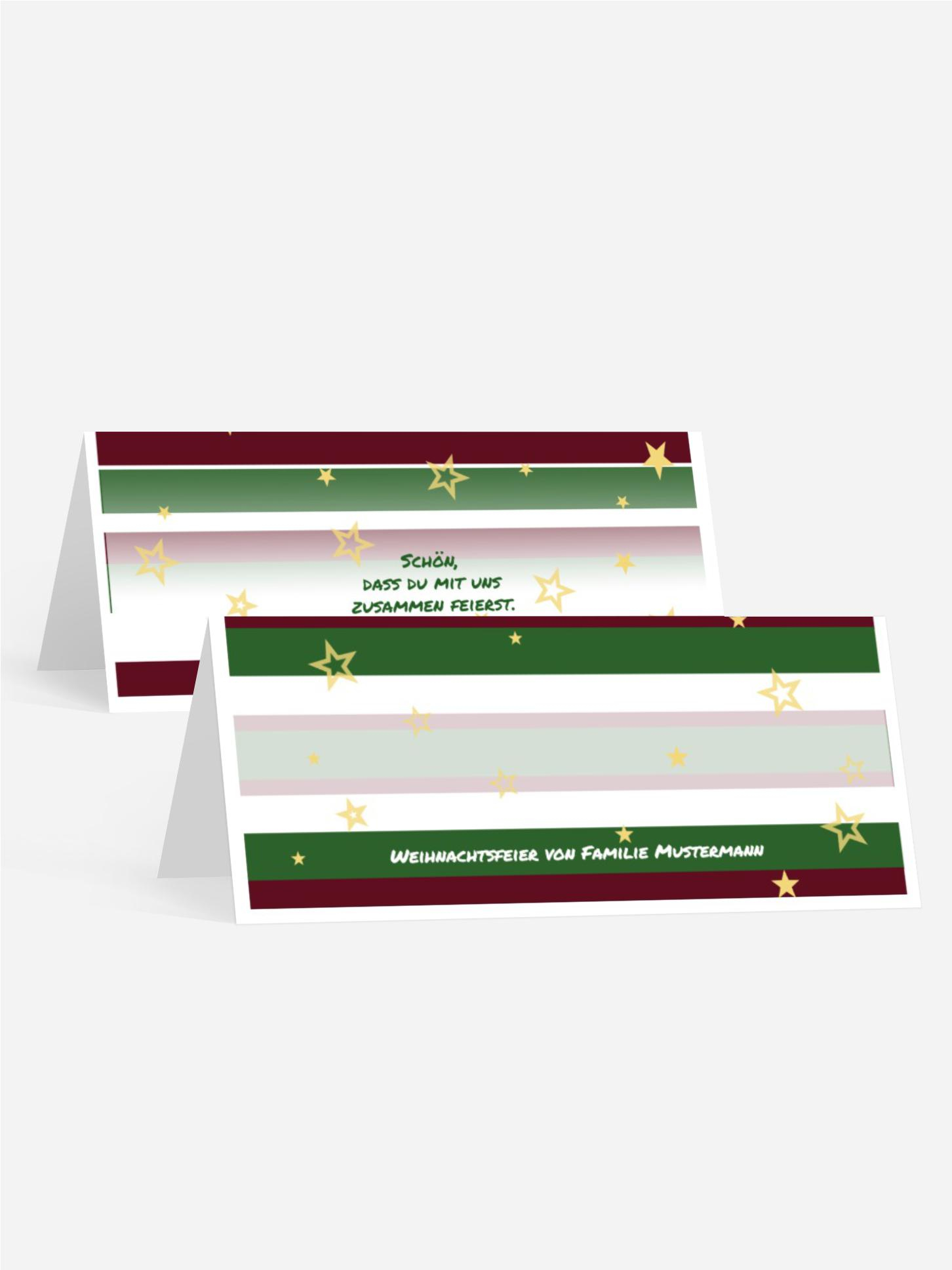 Weihnachtstischkarte Privat American Style