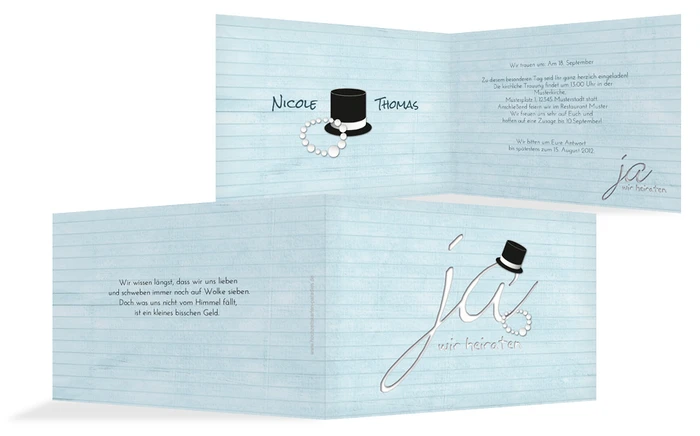 Einladungskarte Kette Zylinder