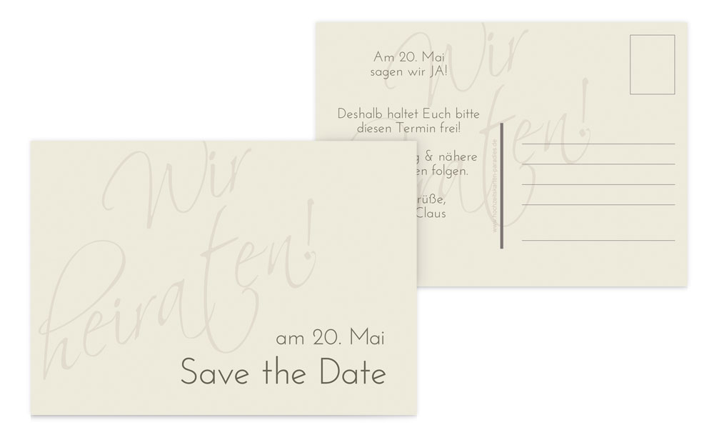 Save the Date Karte Liebesbotschaft Save the Date Karte Liebesbotschaft