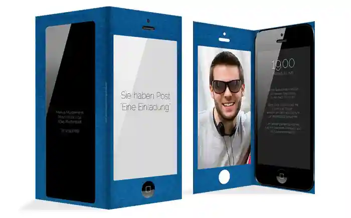 Einladungskarte Geburtstag Handycover