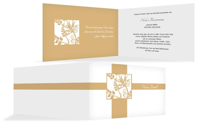 Dankeskarte Florales Quadrat quer