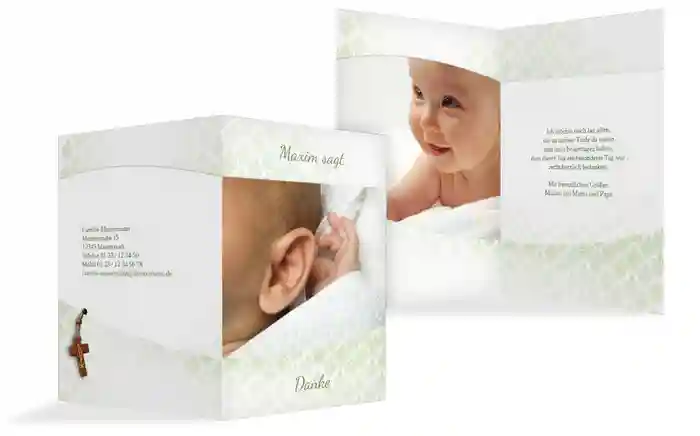 Taufe Dankeskarte Ornamentrahmen Taufe Dankeskarte Ornamentrahmen