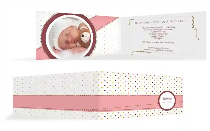 Baby Dankeskarte Pünktchen