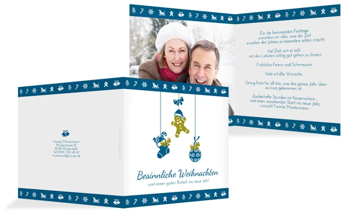 Weichnachtsgrußkarte Privat Borte