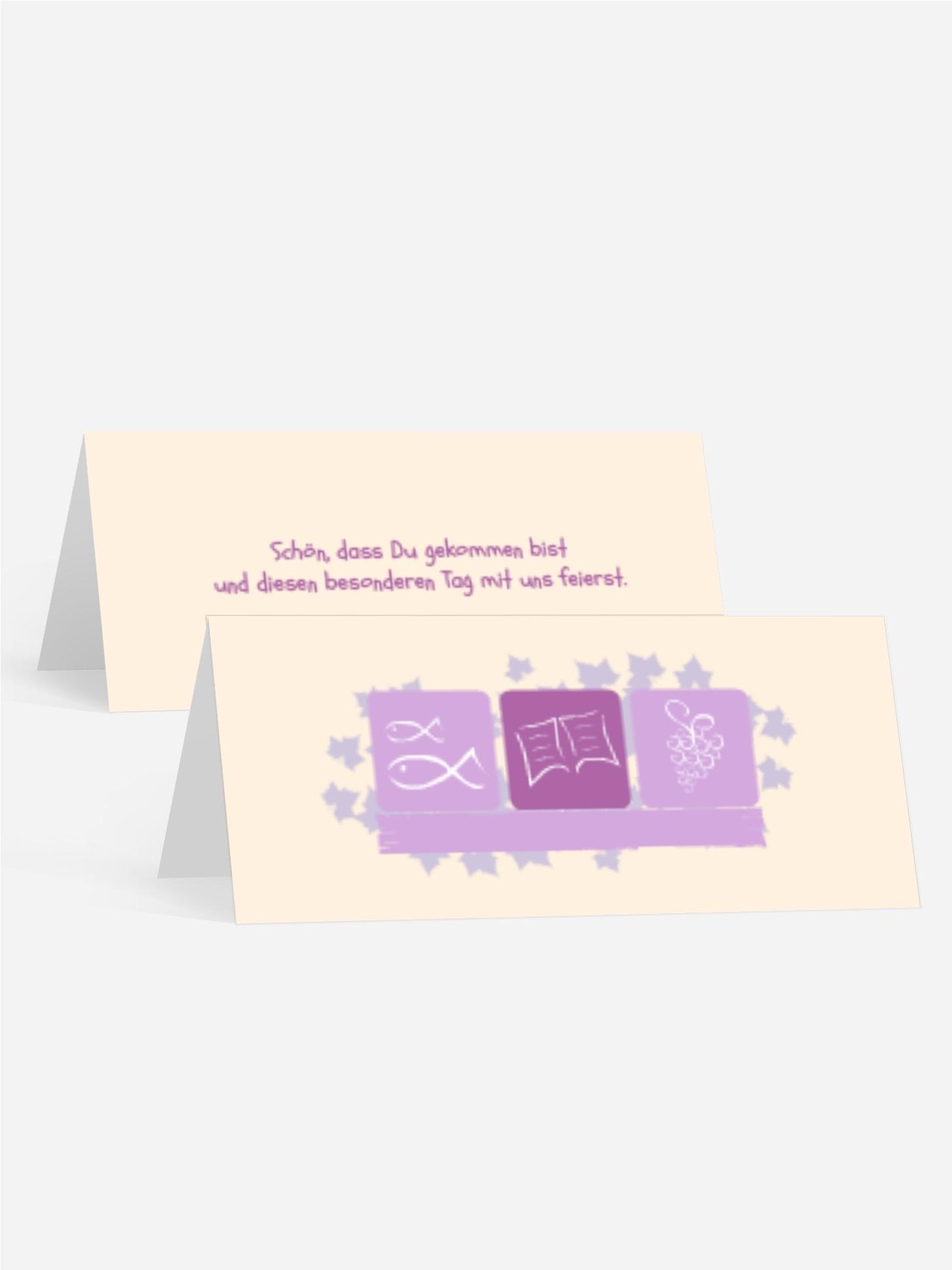 Tischkarte Kommunion Blatt