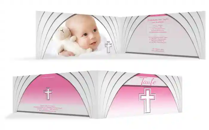 Einladungskarte Taufe Gotischer Bogen