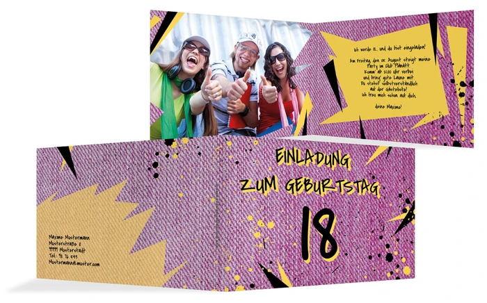 Einladung zum 18. Geburtstag Jeans Style 18 Foto Einladung zum 18. Geburtstag Jeans Style 18 Foto