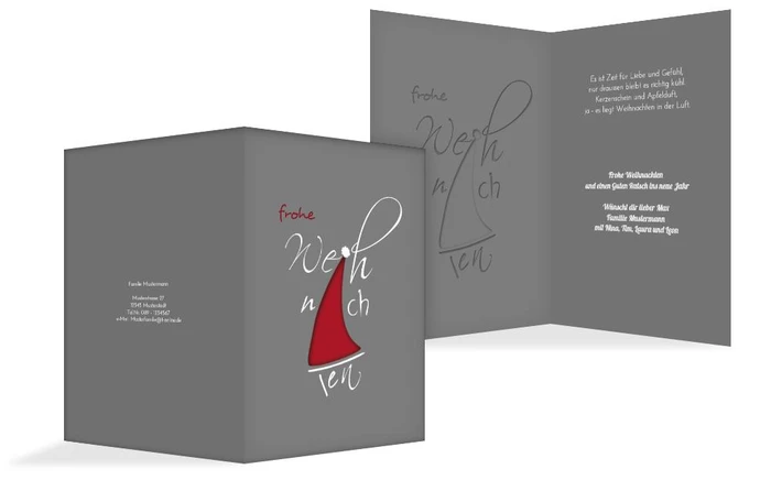 Weihnachts Grußkarte privat Buchstabenmütze Weihnachts Grußkarte privat Buchstabenmütze
