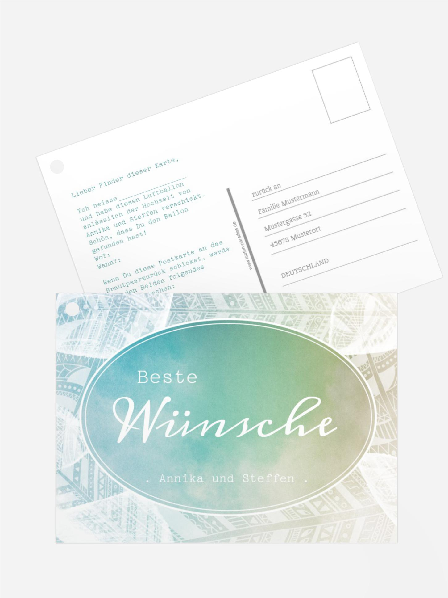 Hochzeit Ballonkarte Federleicht