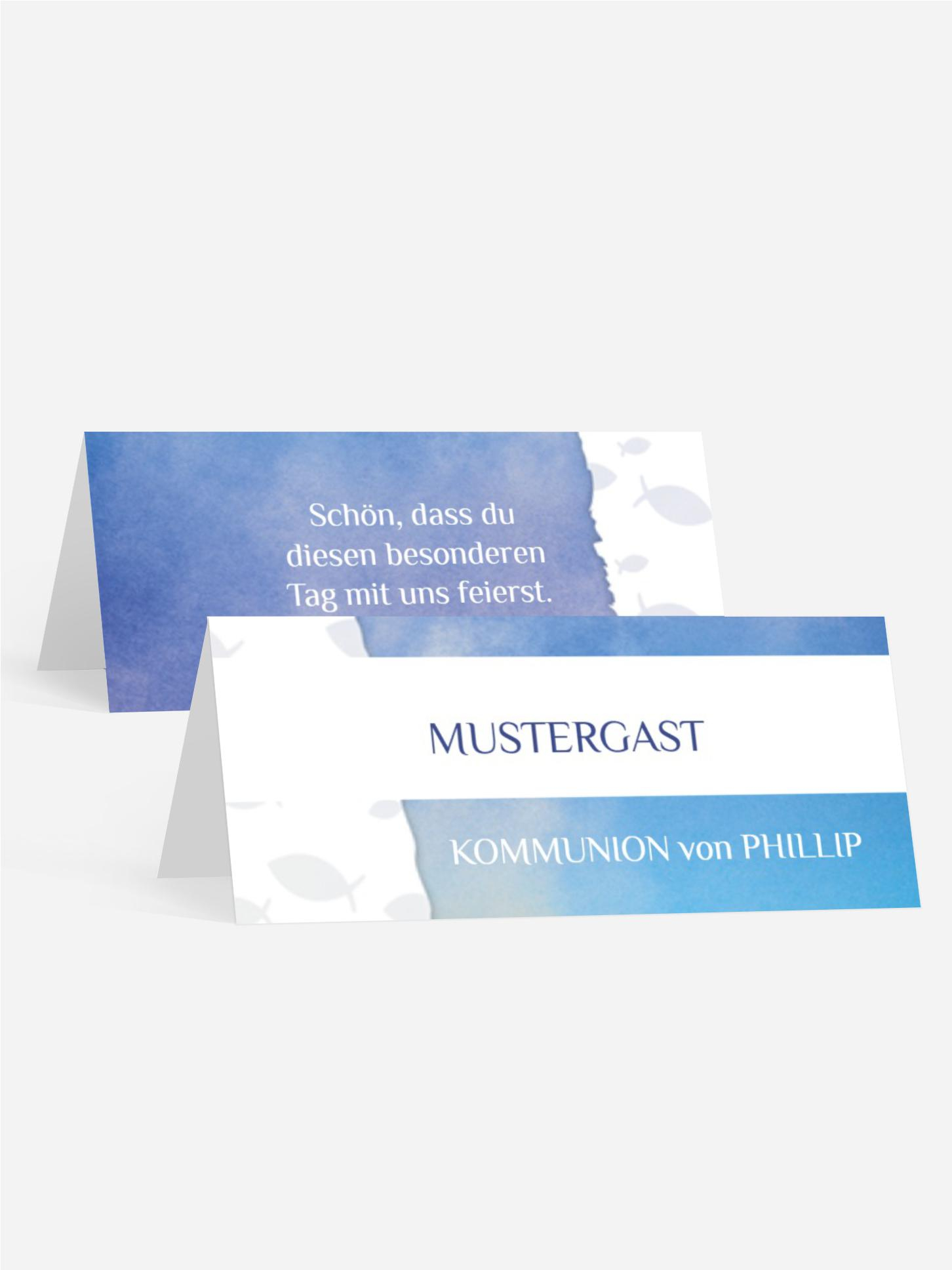 Tischkarte Kommunion Himmelreich
