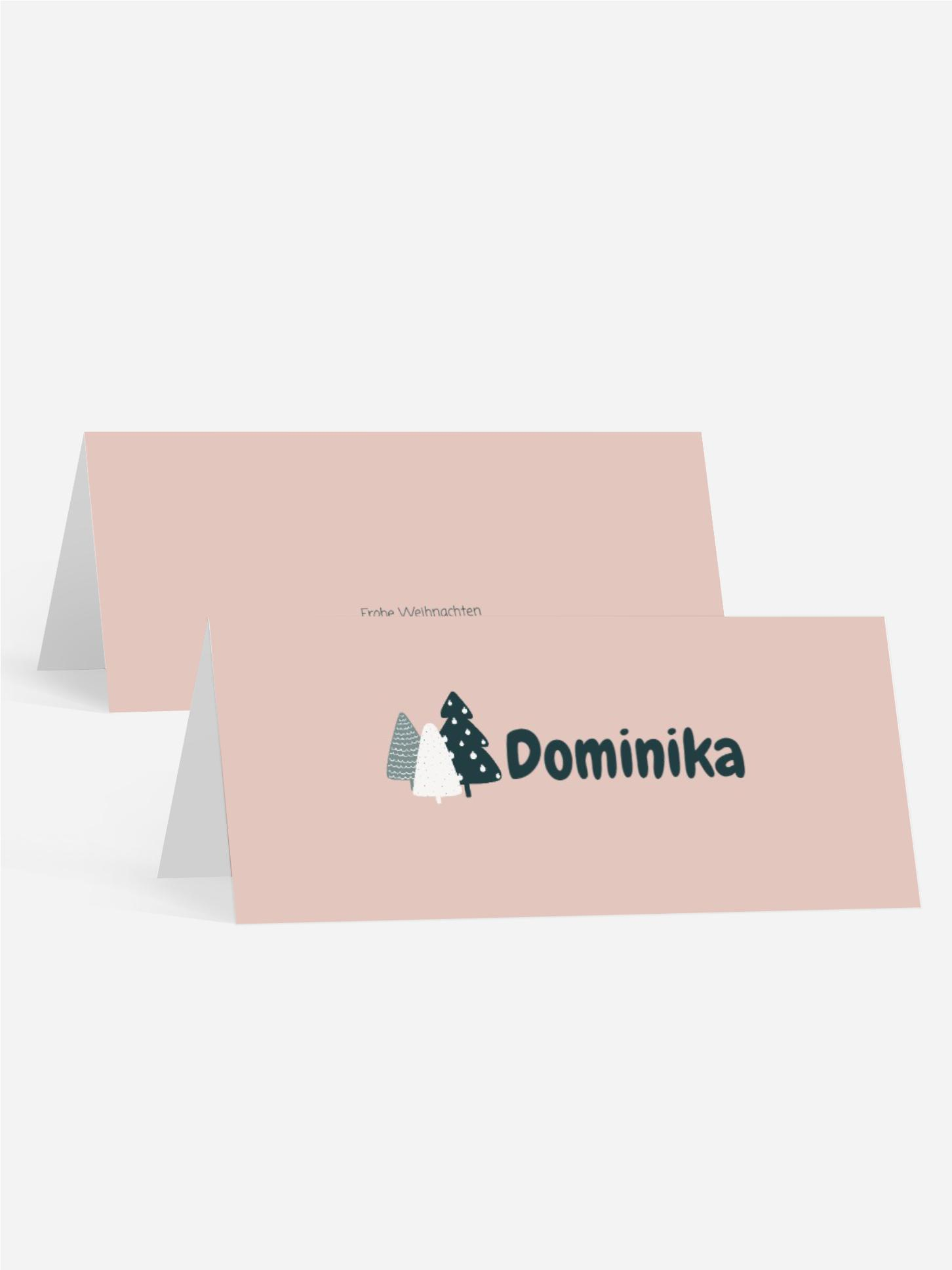 Tischkarte Weihnachten Pastell-Wald