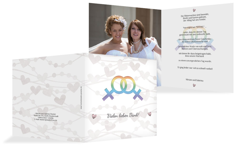 Dankeskarte Im Zeichen der Liebe - Frauen