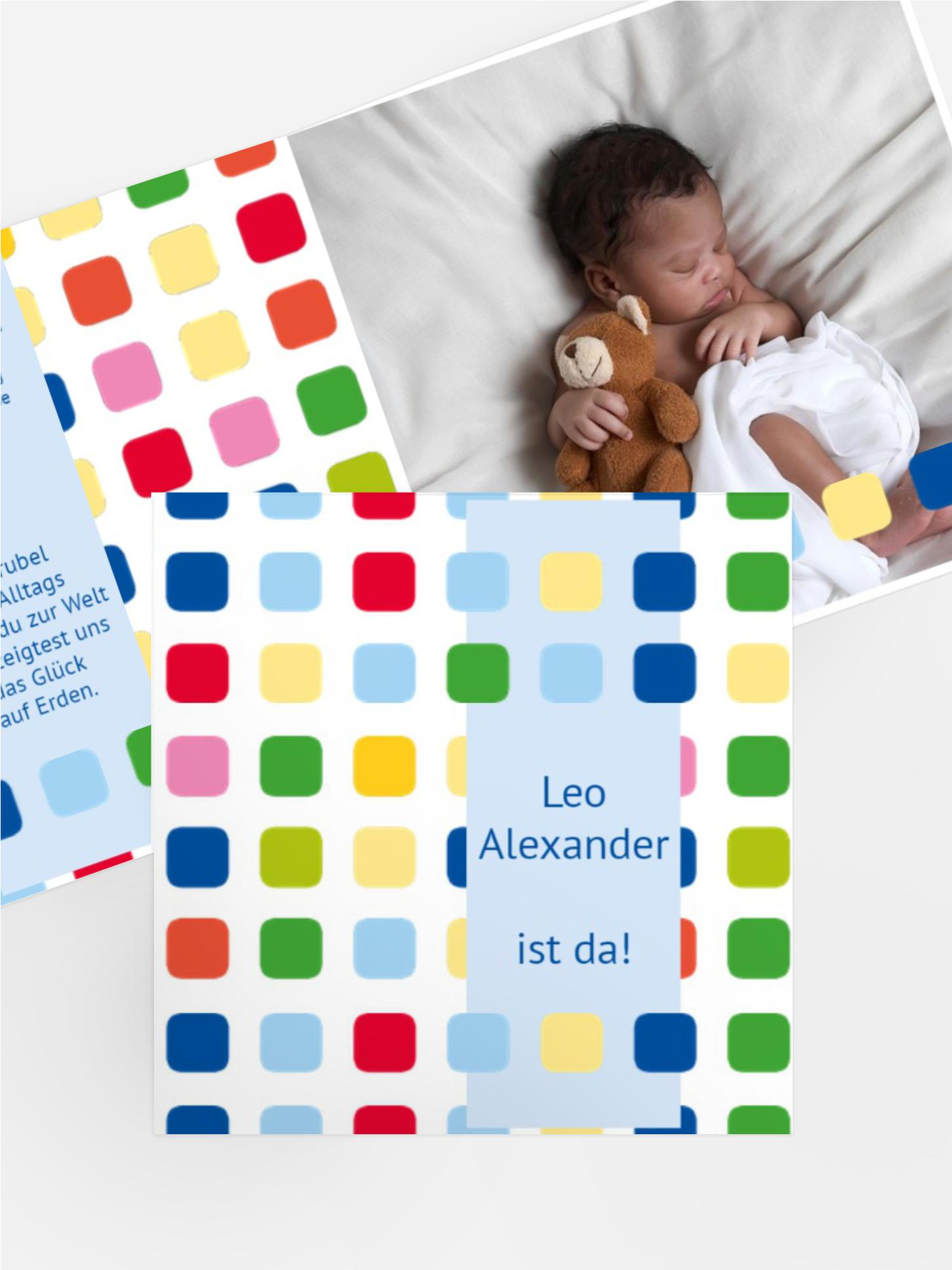 Karte zur Geburt Viereck