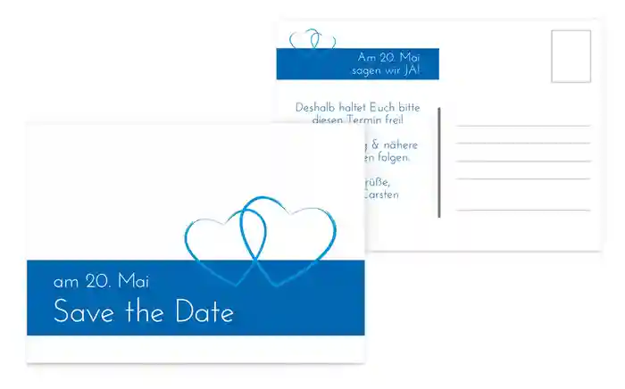 Save the Date Karte Herzensband