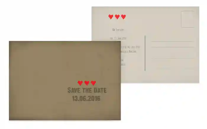 Save the Date Vintage Herzen