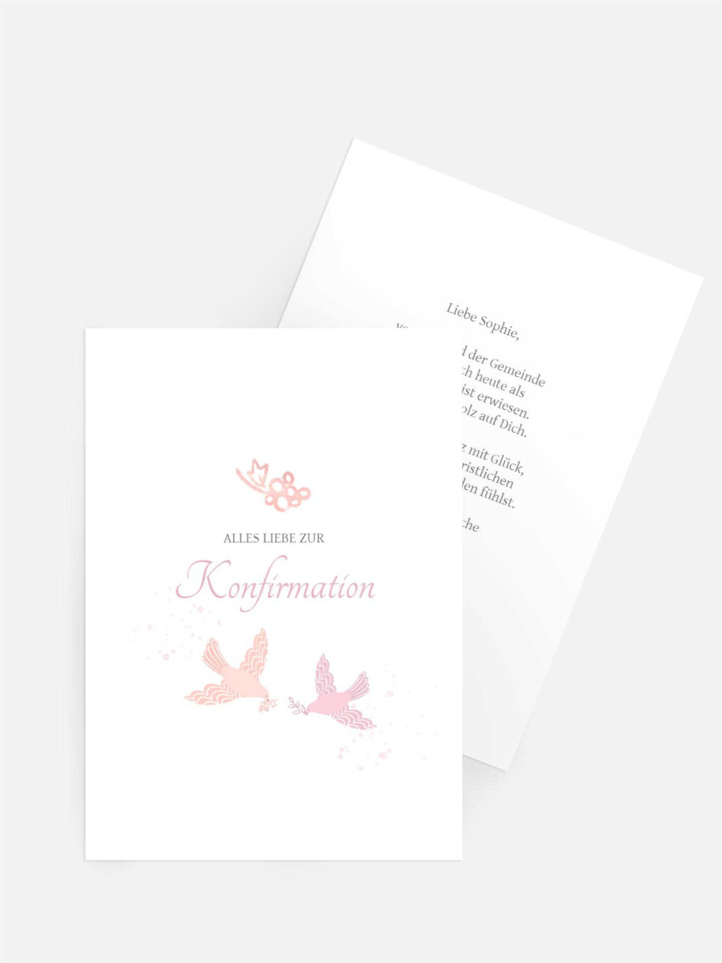 Glückwunschkarte Konfirmation Vögel im Flug