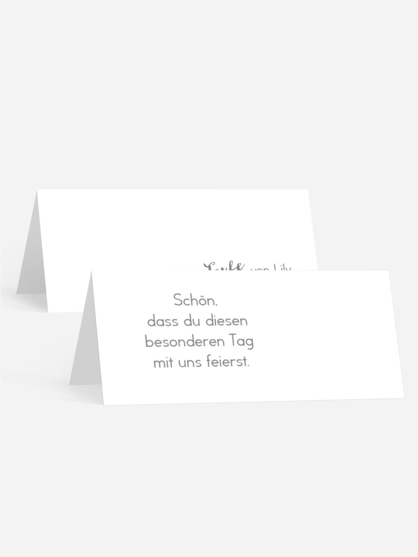 Tischkarte Taufe Kranz