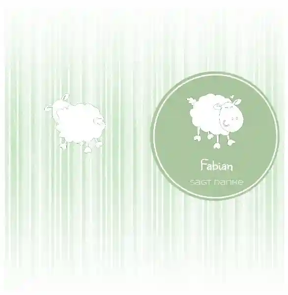 Baby Dankeskarte sheep