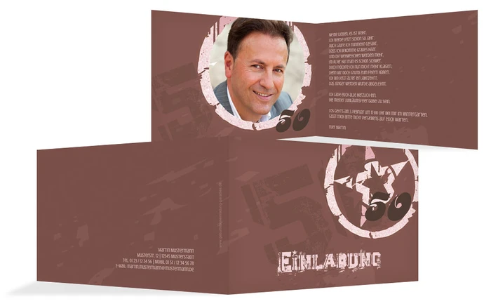 Einladungskarte zum Geburtstag star style 50 Foto