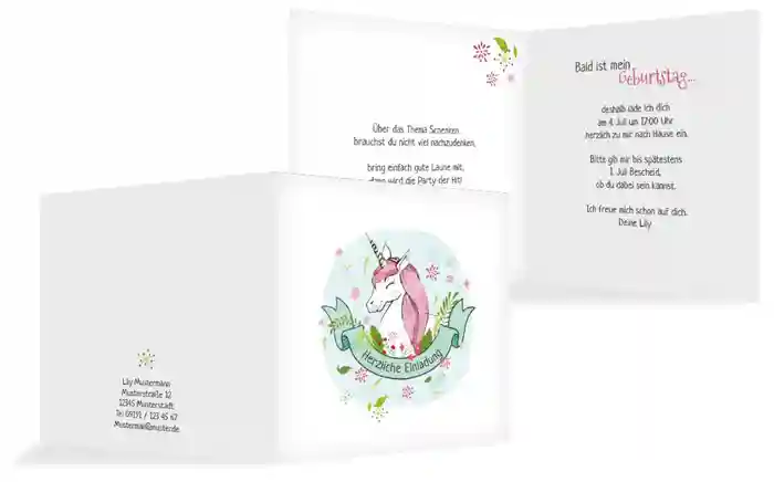 Geburtstagseinladung Einhorn