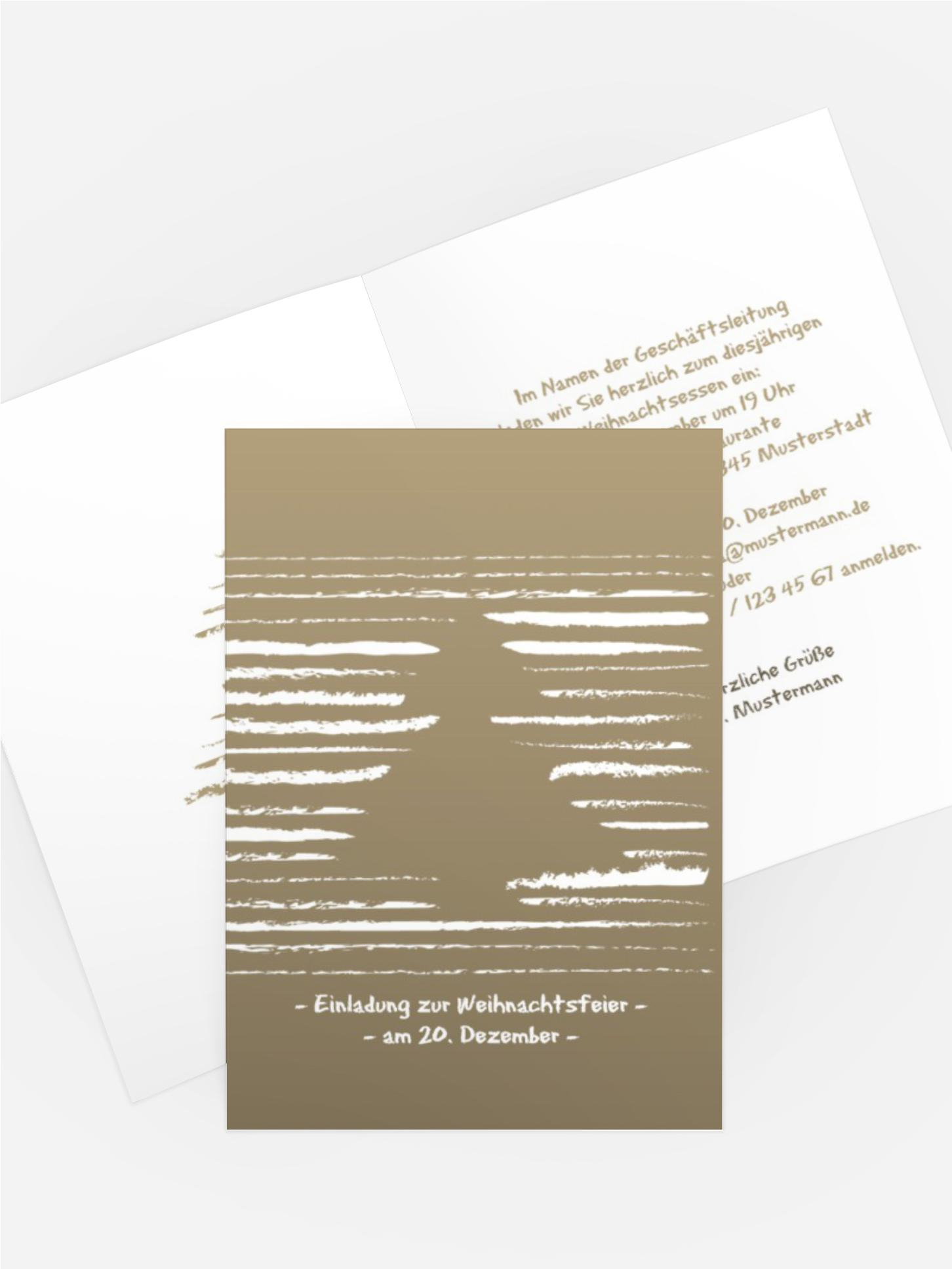 Weihnachts Einladungskarte geschäftlich Kreidentanne