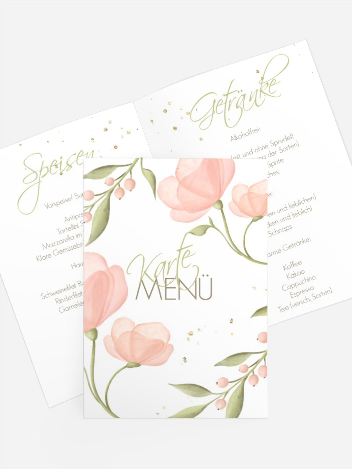 Menükarte Blümchenglück