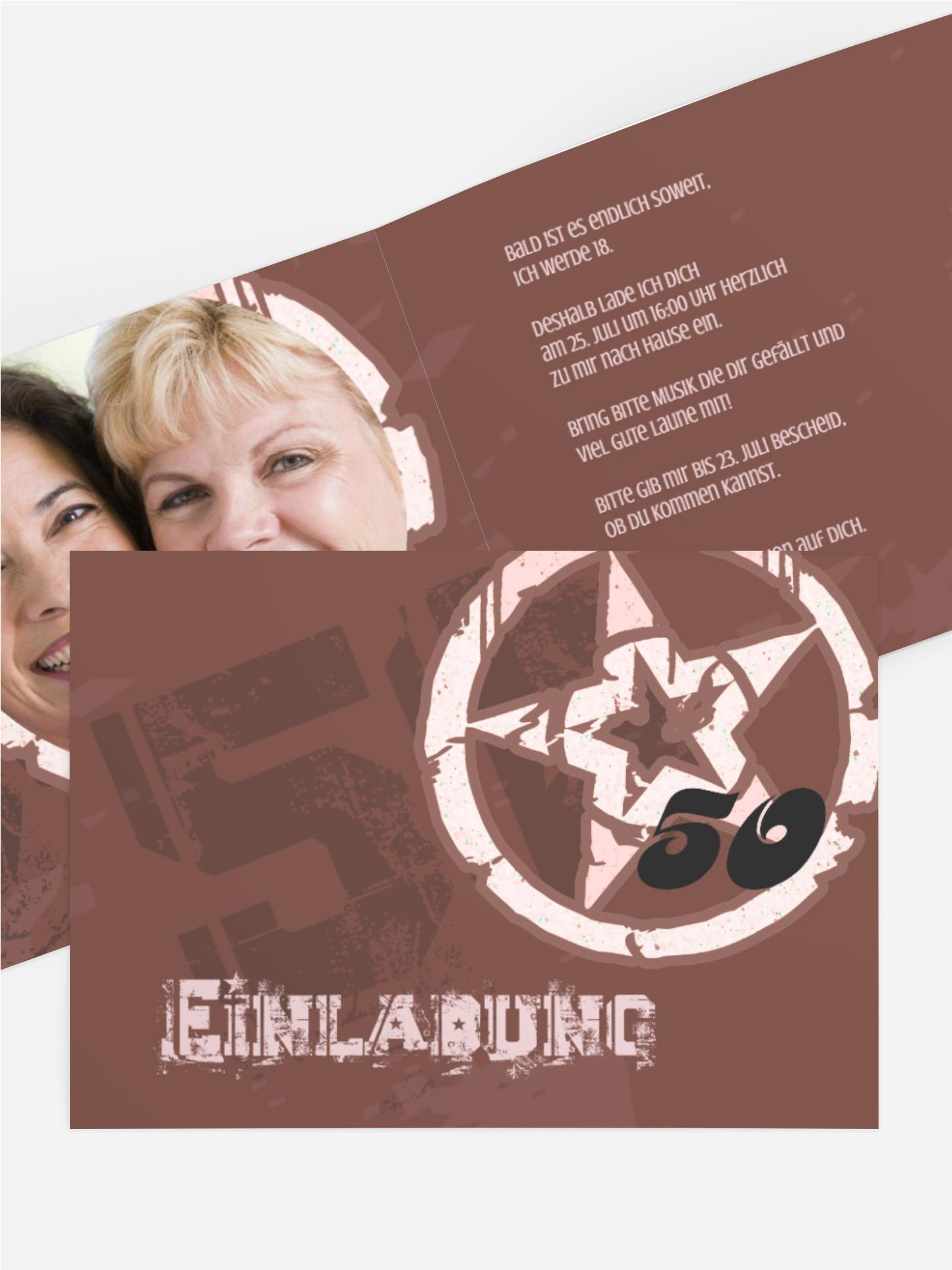 Einladungskarte zum Geburtstag star style 50 Foto