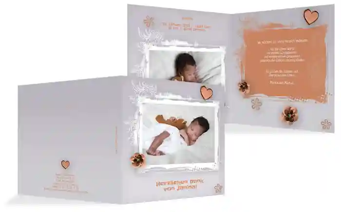 Geburtsdankeskarte zarte Blüte