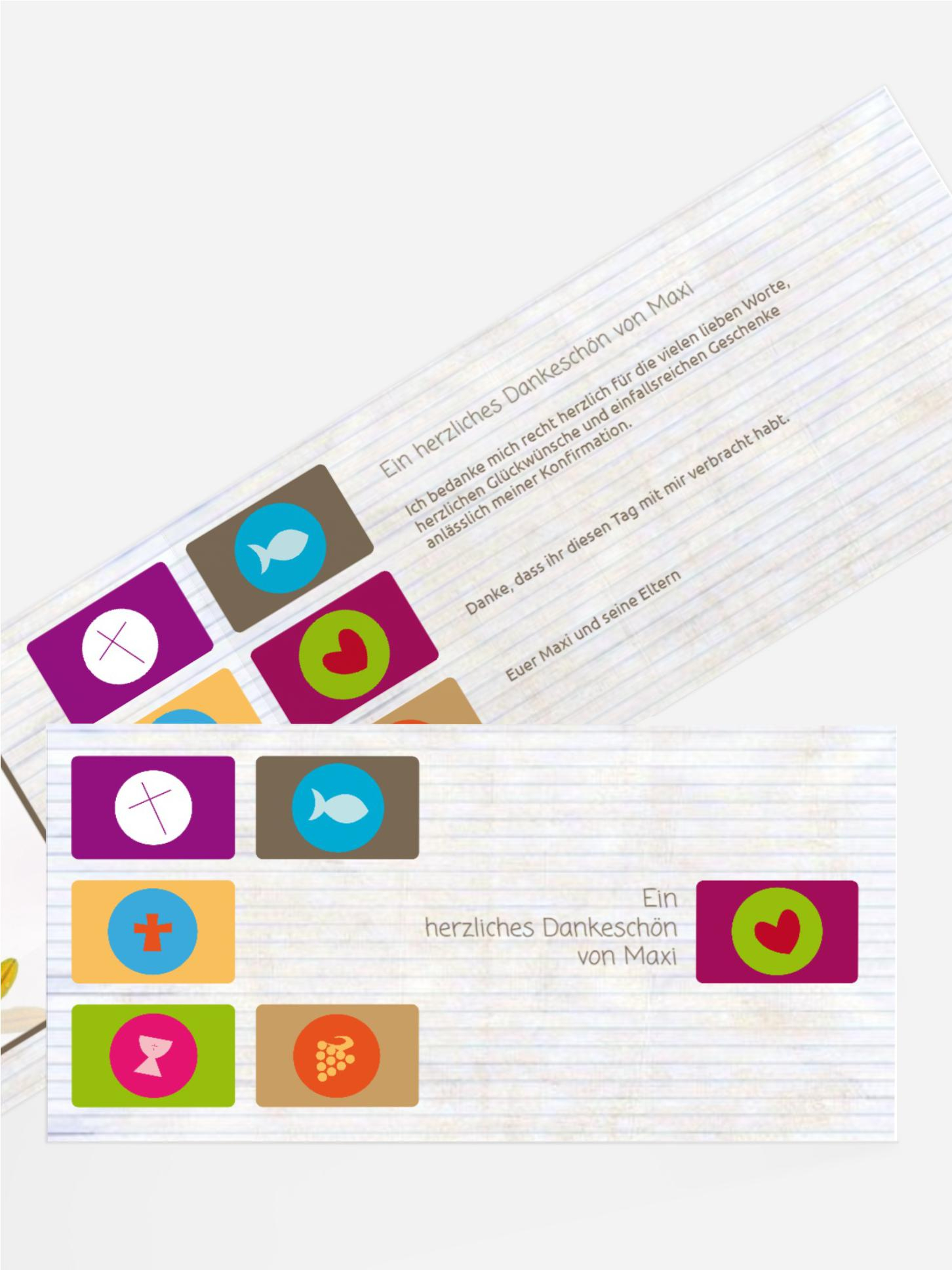 Dankeskarte Konfirmation buttons