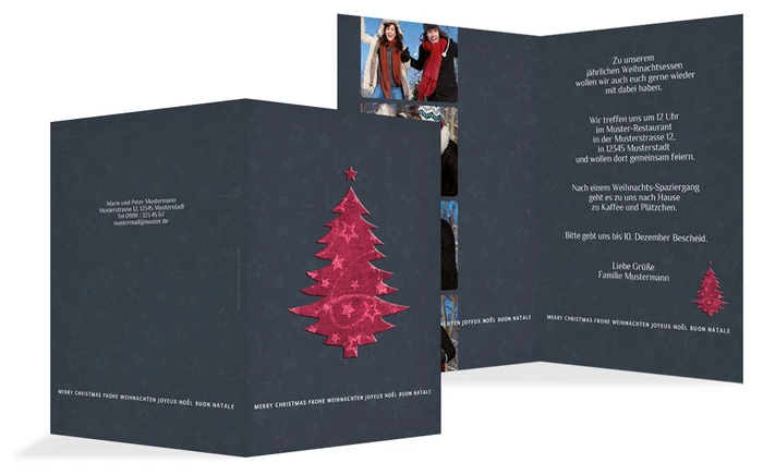 Weihnachtseinladungskarte Privat Baum Weihnachtseinladungskarte Privat Baum