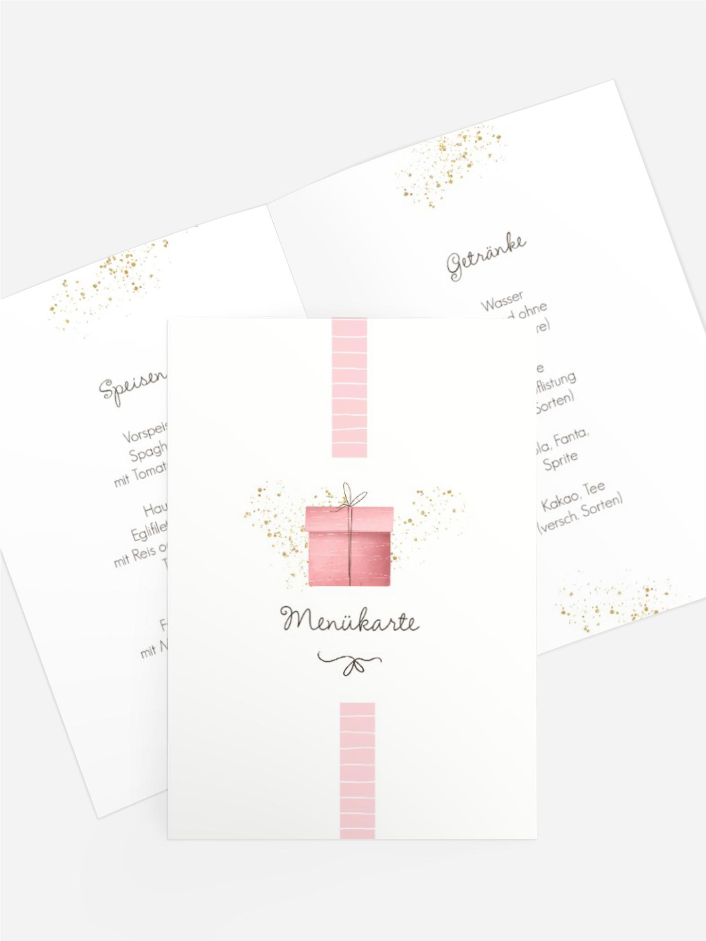 Menükarte Kindergeburtstag Ballerina