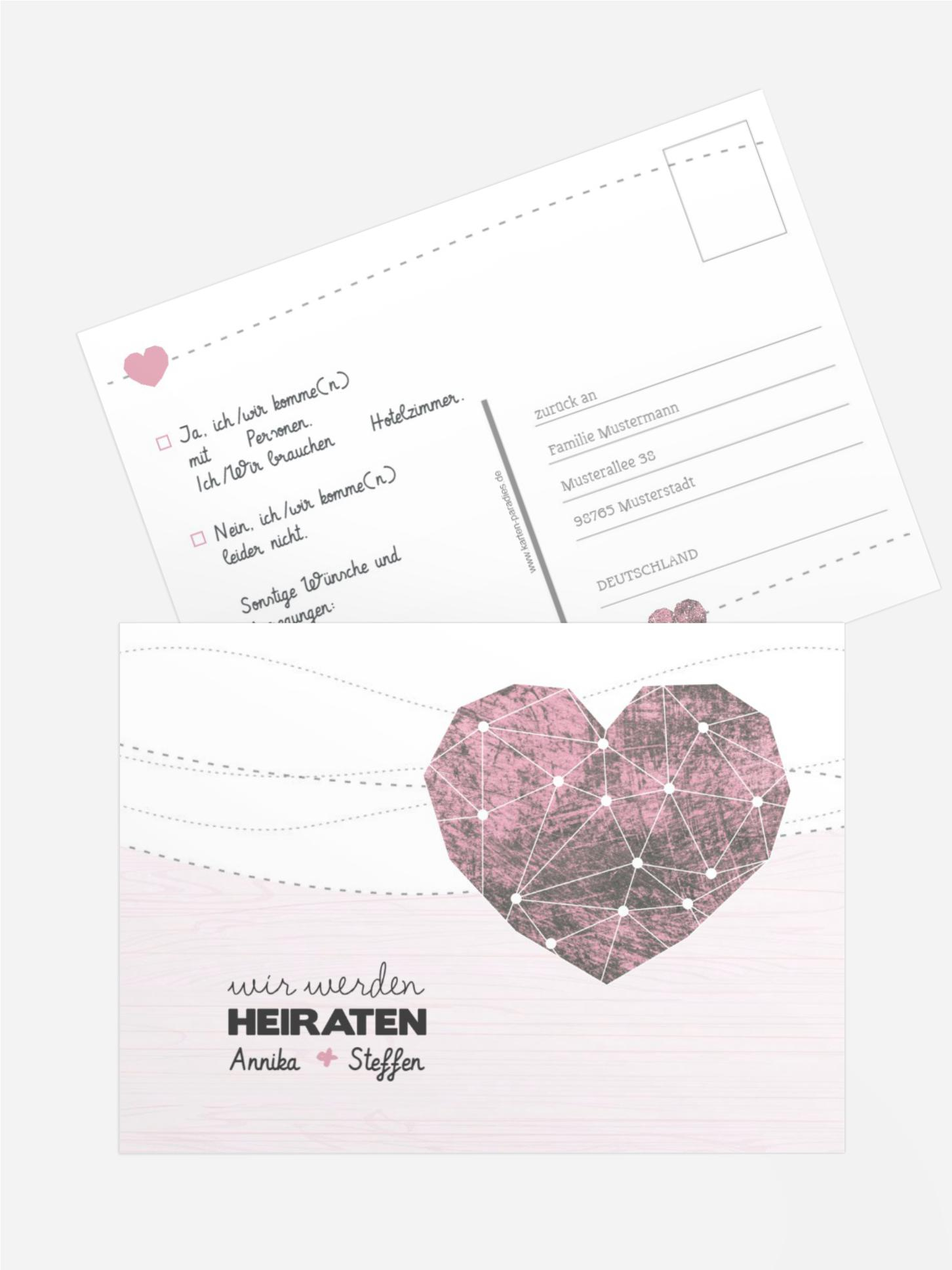 Antwortkarte Hochzeit Sternenbild