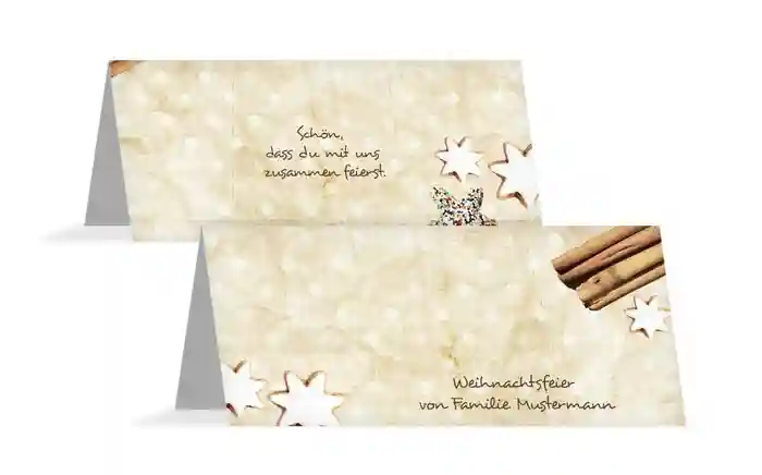 Weihnachts Tischkarte Plätzchentisch