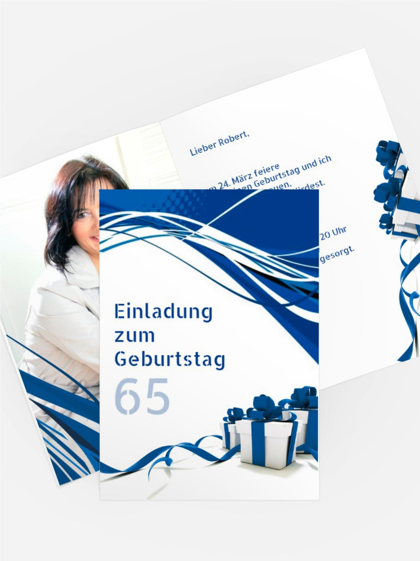 Geburtstagseinladung Schleifenband Foto 65