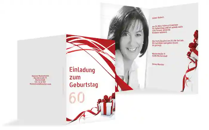 Geburtstagseinladung Schleifenband Foto 60