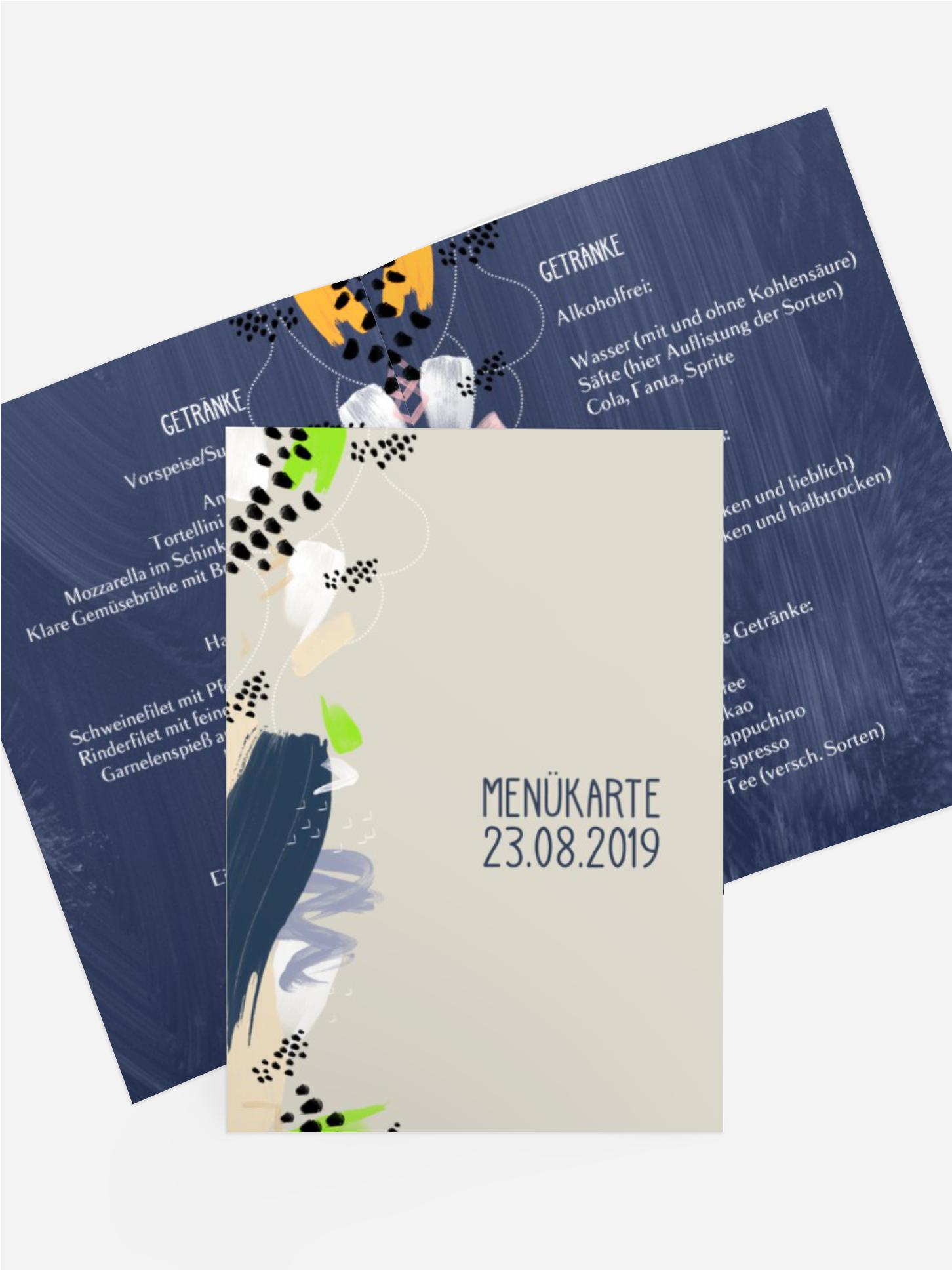 Menükarte Geburtstag  Indian summer