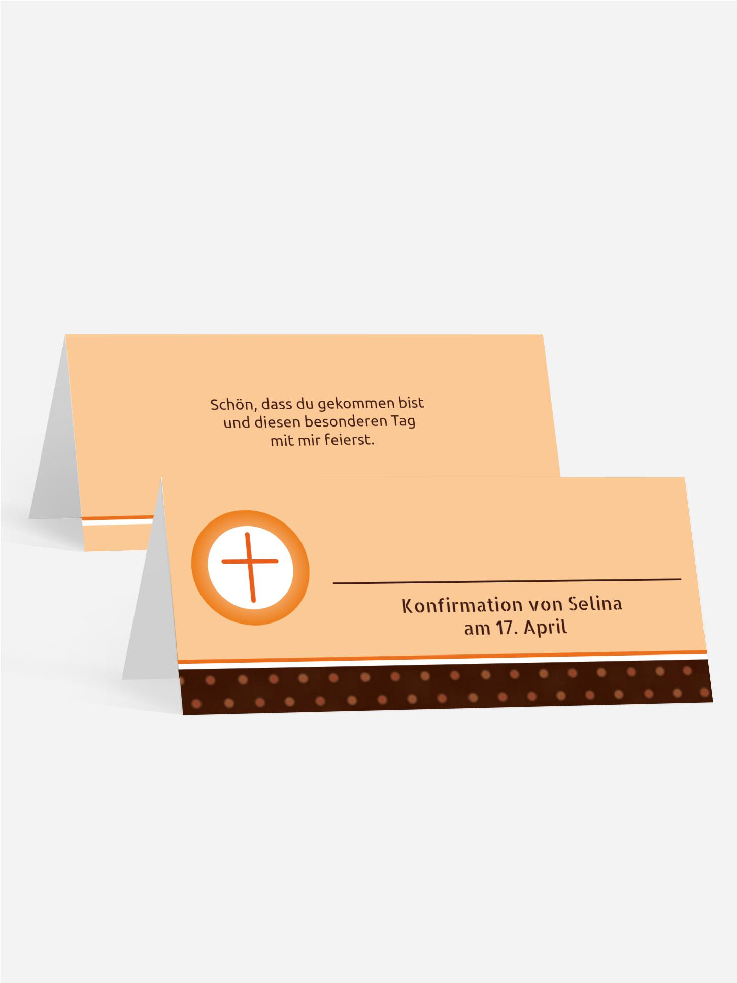 Konfirmation Tischkarte Kreuzhostie