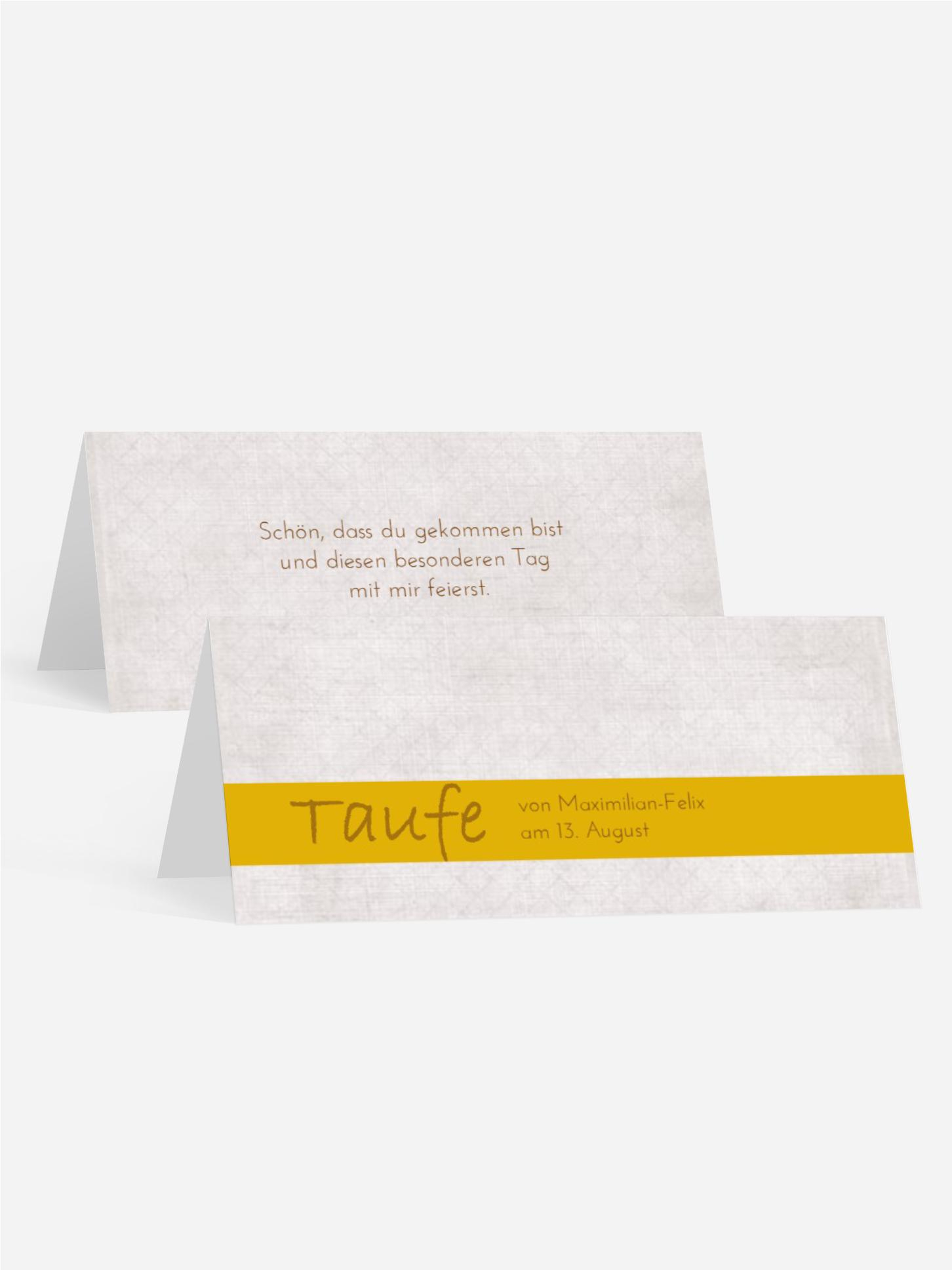 Taufe Tischkarte simply classic