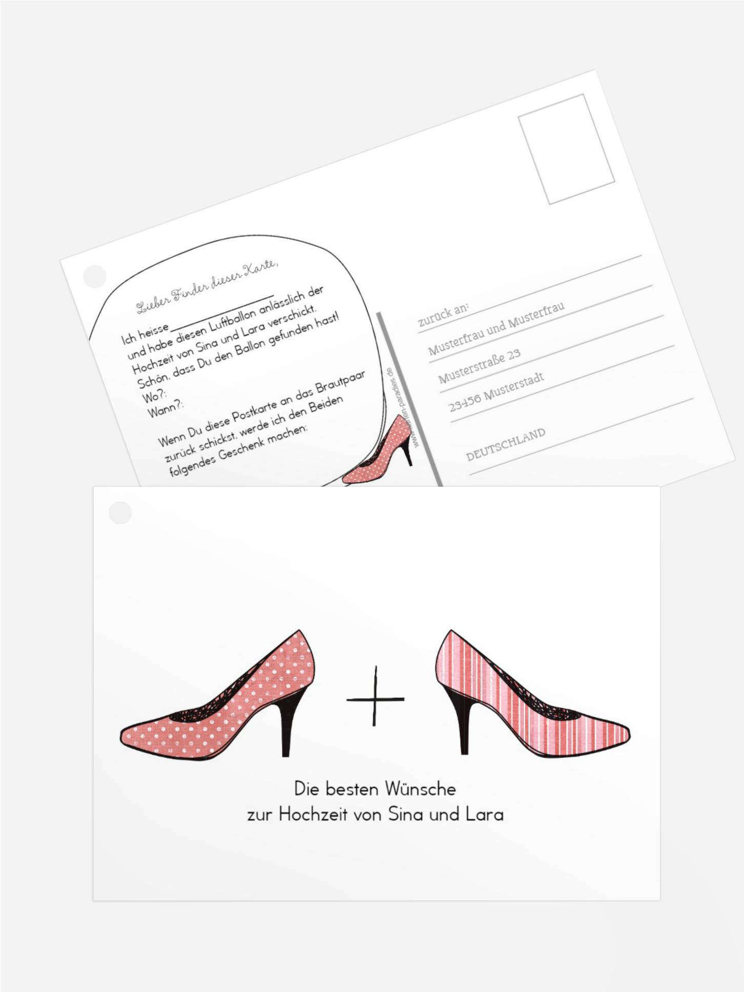 Ballonkarte High Heels