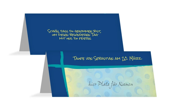 Tischkarte Taufe Kreuzrahmen Tischkarte Taufe Kreuzrahmen