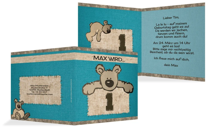 Geburtstagseinladung Kuschelbärchen Geburtstagseinladung Kuschelbärchen