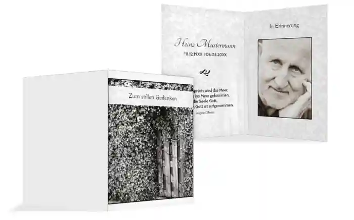 Sterbebildkarte Efeu