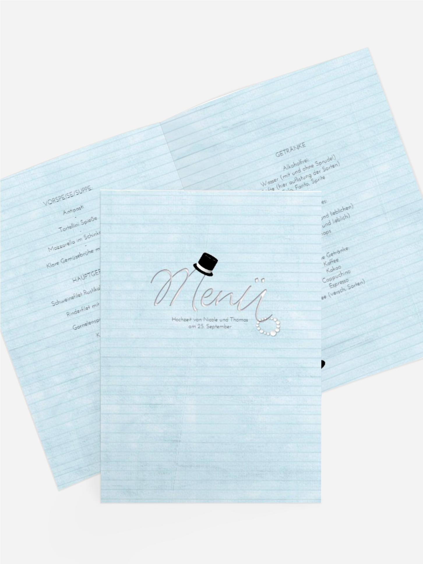 Menükarte Kette Zylinder