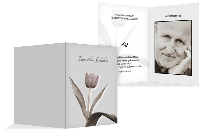Sterbebildkarte Tulpe