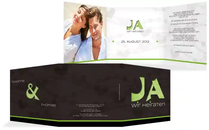 Einladungskarte Hochzeit wilde Herzen