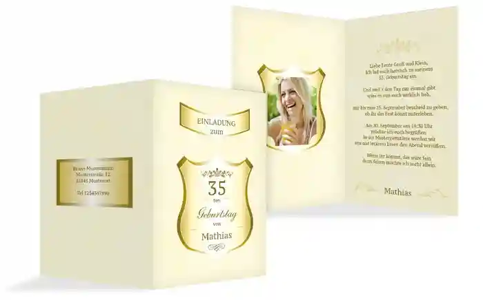 Geburtstagseinladung label Foto